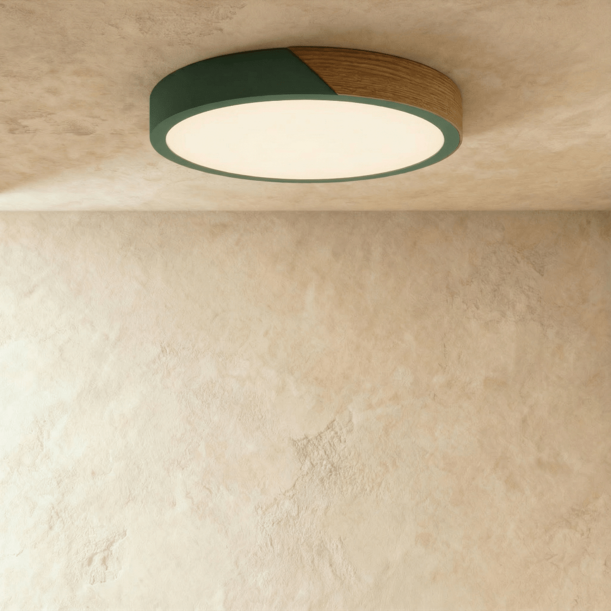 Minimalistische LED-Deckenleuchte mit Holz-Akzenten und sanfter Lichtverteilung | Restfield