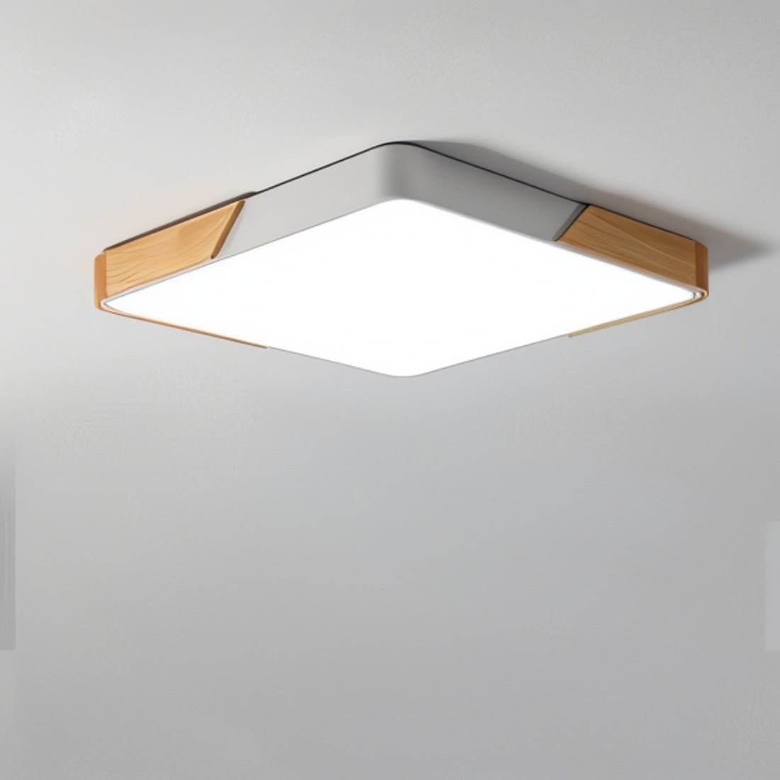 LED plafondlamp hout metaal rond modern minimalistisch wit woonkamer slaapkamer kantoor plafondverlichting energiezuinig | Sansoti