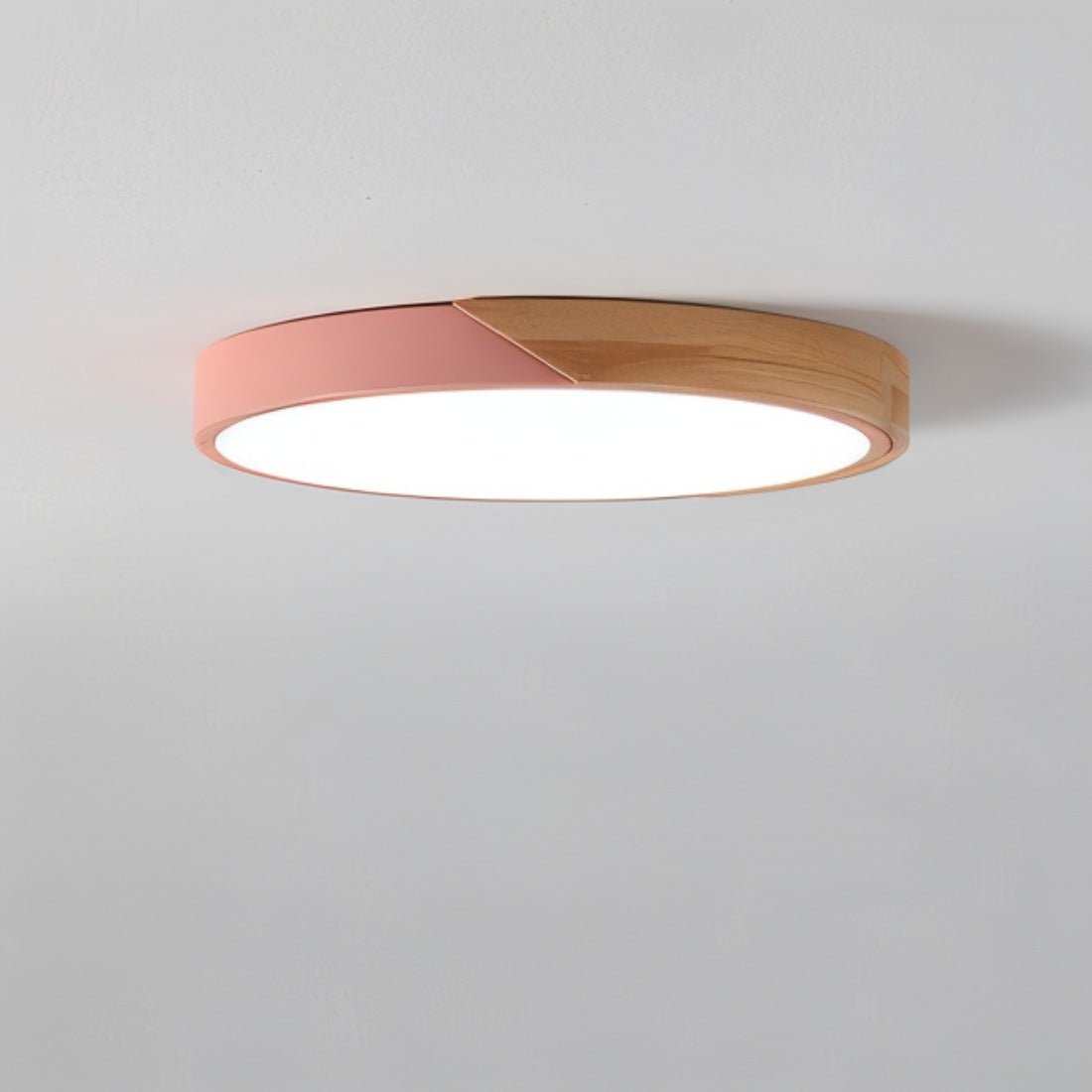 LED plafondlamp hout metaal rond modern minimalistisch wit woonkamer slaapkamer kantoor plafondverlichting energiezuinig | Sansoti