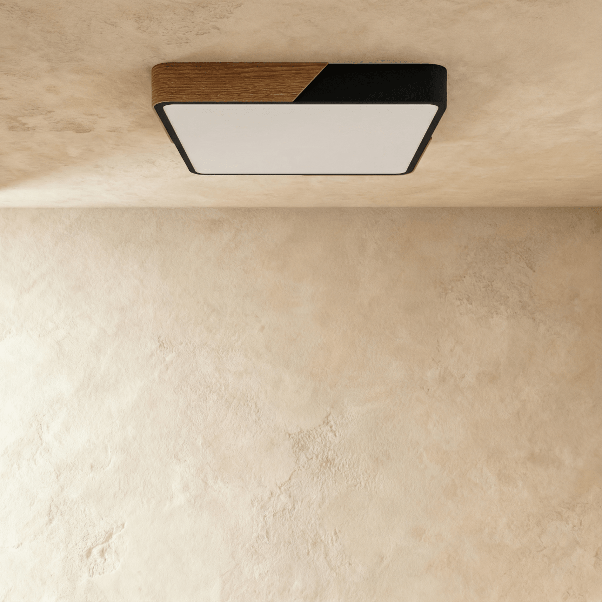 Minimalistische LED-Deckenleuchte mit Holz-Akzenten und sanfter Lichtverteilung | Restfield