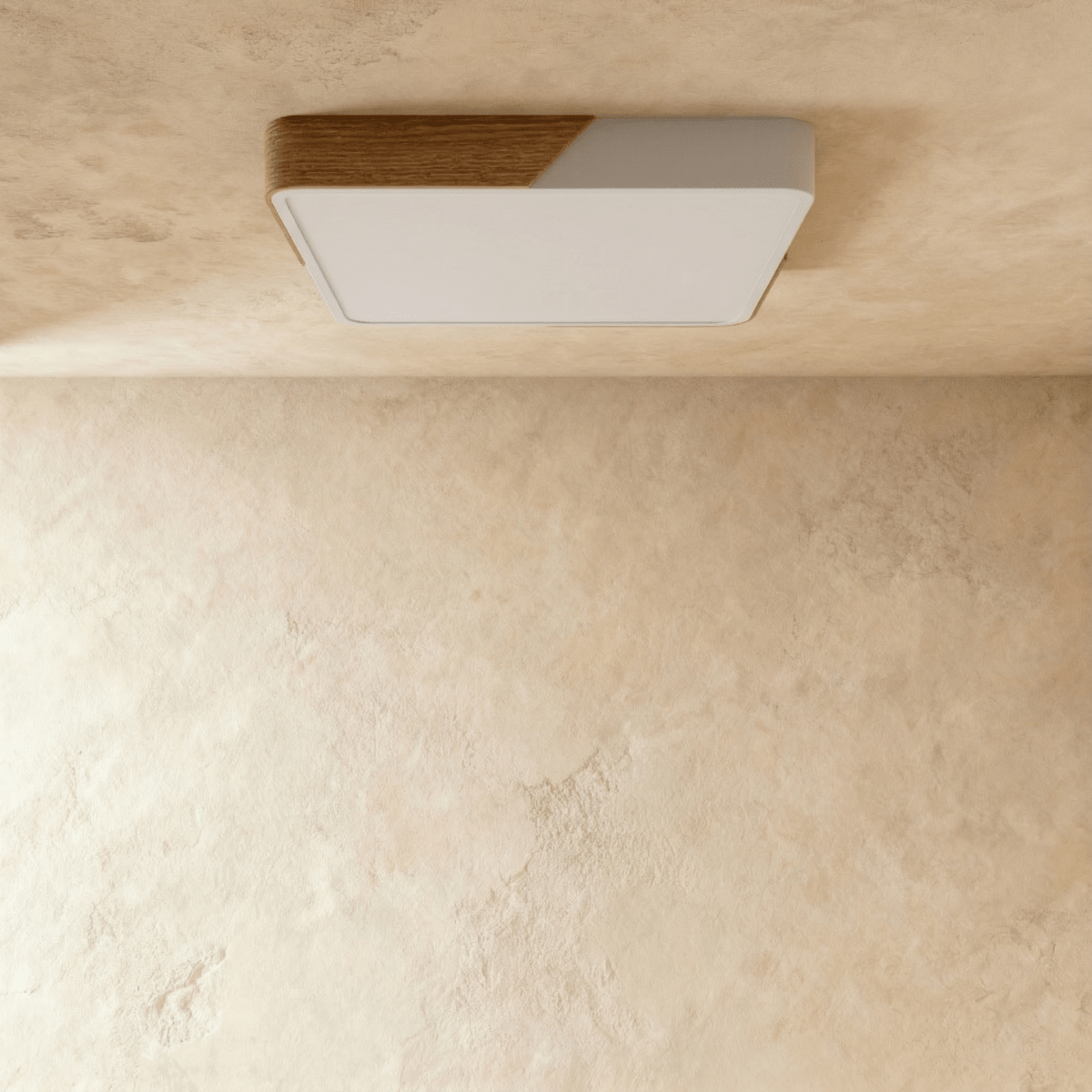 Minimalistische LED-Deckenleuchte mit Holz-Akzenten und sanfter Lichtverteilung | Restfield