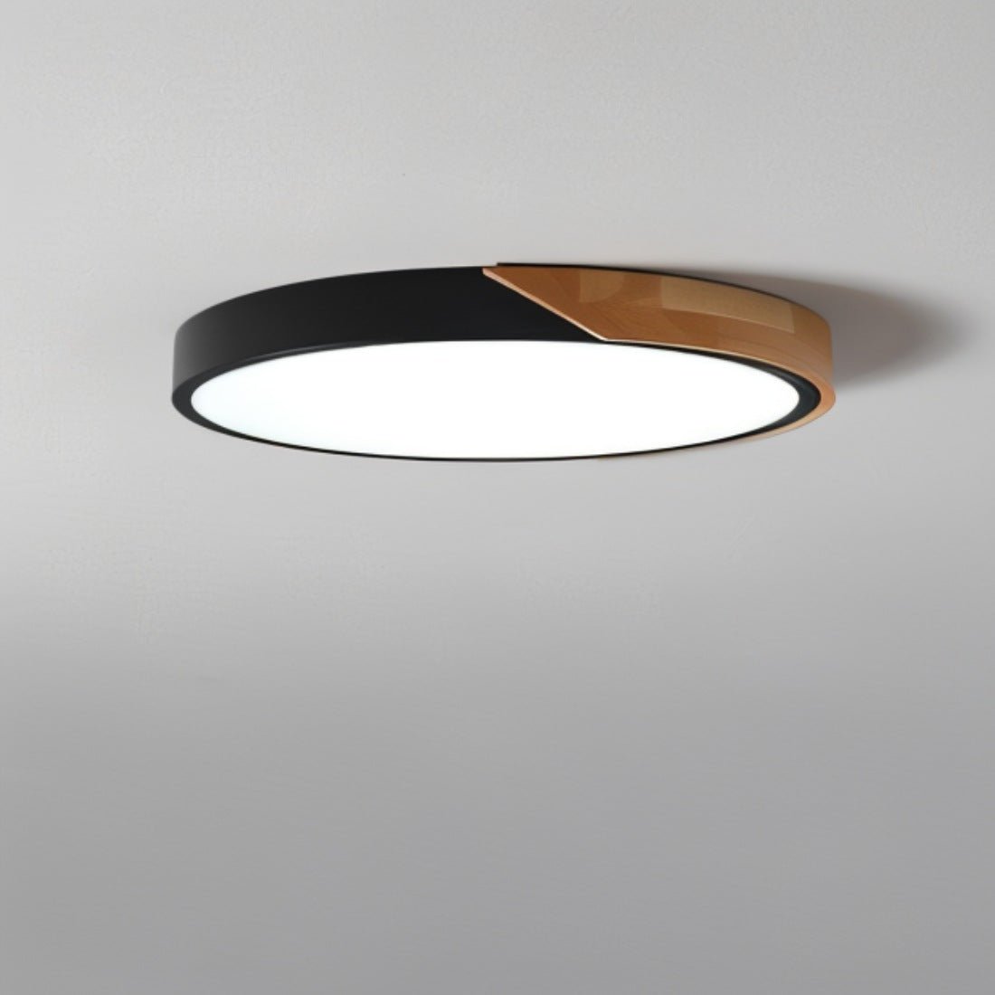 LED plafondlamp hout metaal rond modern minimalistisch wit woonkamer slaapkamer kantoor plafondverlichting energiezuinig | Sansoti