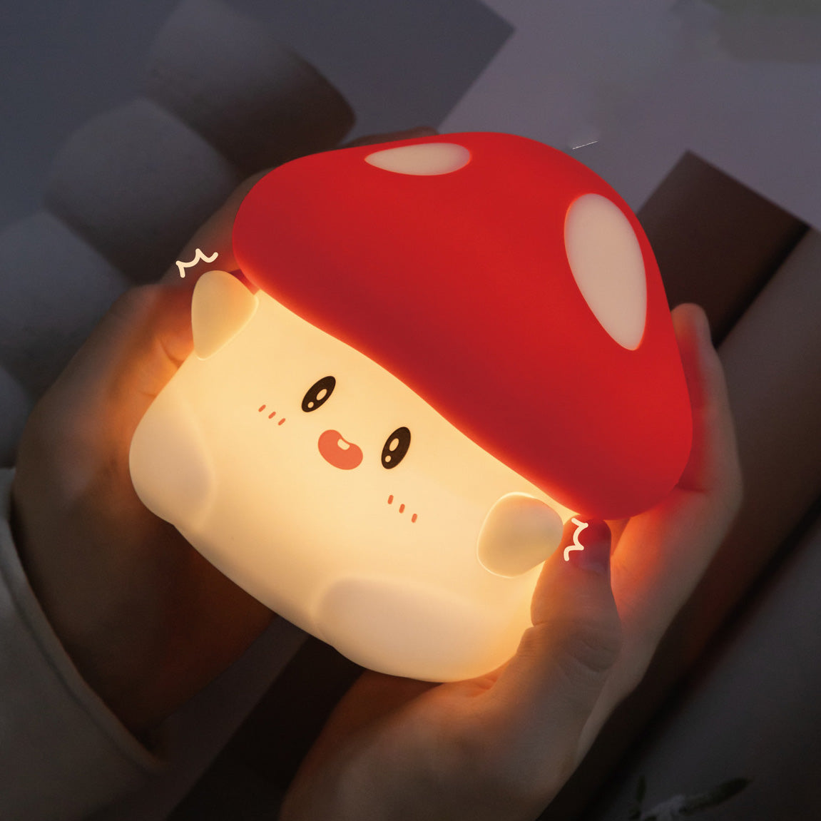 Kleurrijke LED Paddenstoel Nachtlamp met Squishy Materiaal voor Kinderkamer | Sansoti