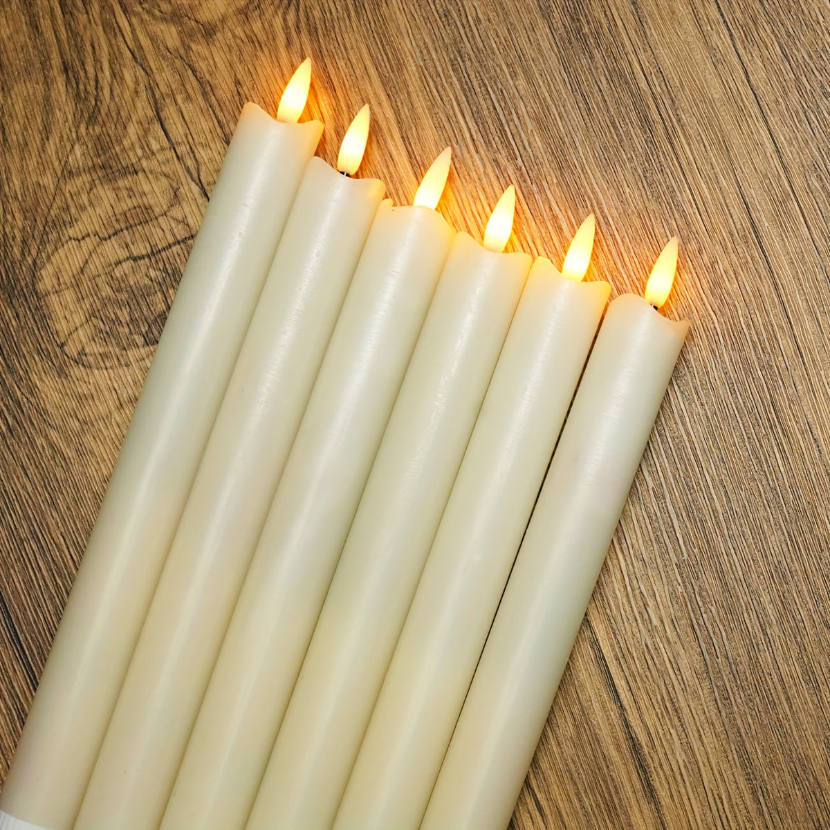 Kegelkaarsen LED Set met Afstandsbediening Ivoor Tafelverlichting Flikkerlicht Bruiloft Decoratie Sfeerlicht | Sansoti