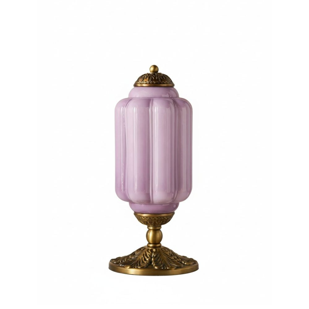 Glazen Tafellamp met Scallop Design Vintage Stijl Slaapkamer Woonkamer Accentverlichting Zwart Messing Matglas | Sansoti