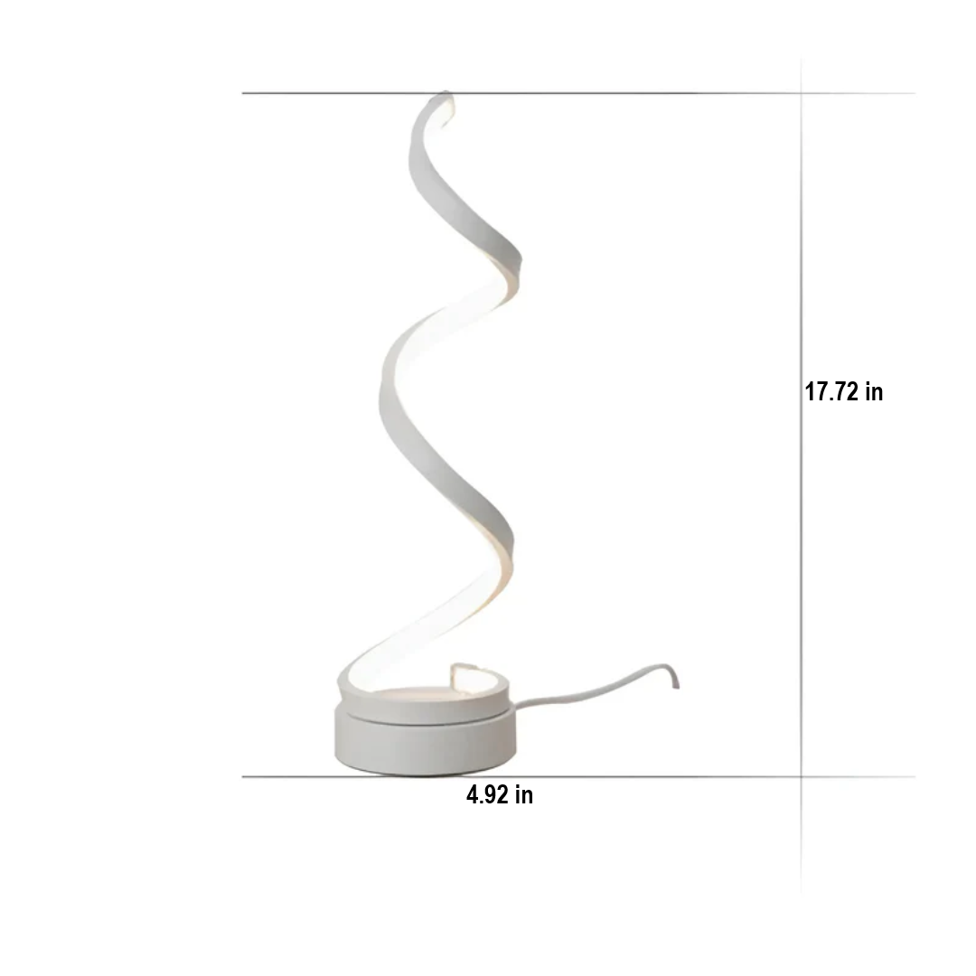 Dimbare Moderne Spiraalvormige Tafellamp 19W – Stijlvolle Gebogen Bureaulamp met Zachte Verlichting en Energiezuinige LED voor Thuis en Kantoor | Sansoti