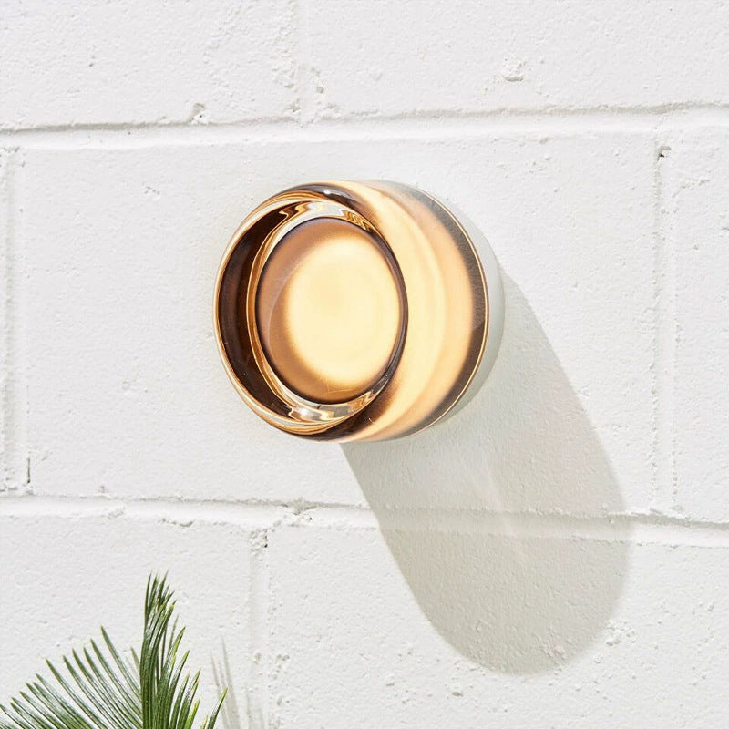 Applique murale ronde LED à intensité variable, éclairage d’ambiance pour chambre, couloir et salon, métal et verre, moderne et minimaliste | Sansoti