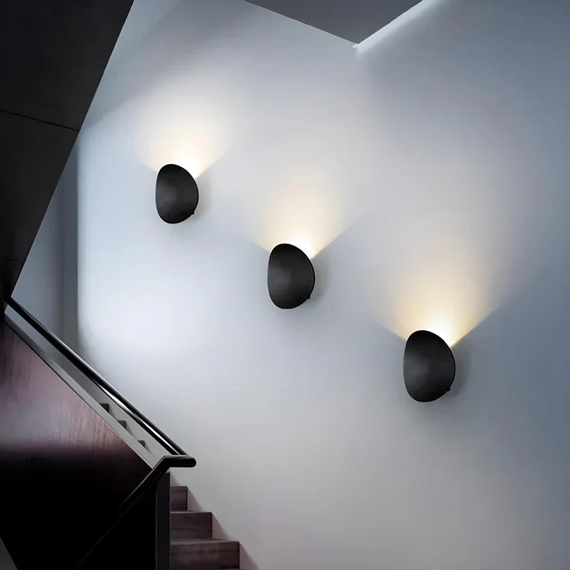 Applique murale ronde en aluminium avec éclairage LED, design moderne, pour salon, chambre et couloir, éclairage d’ambiance | Sansoti