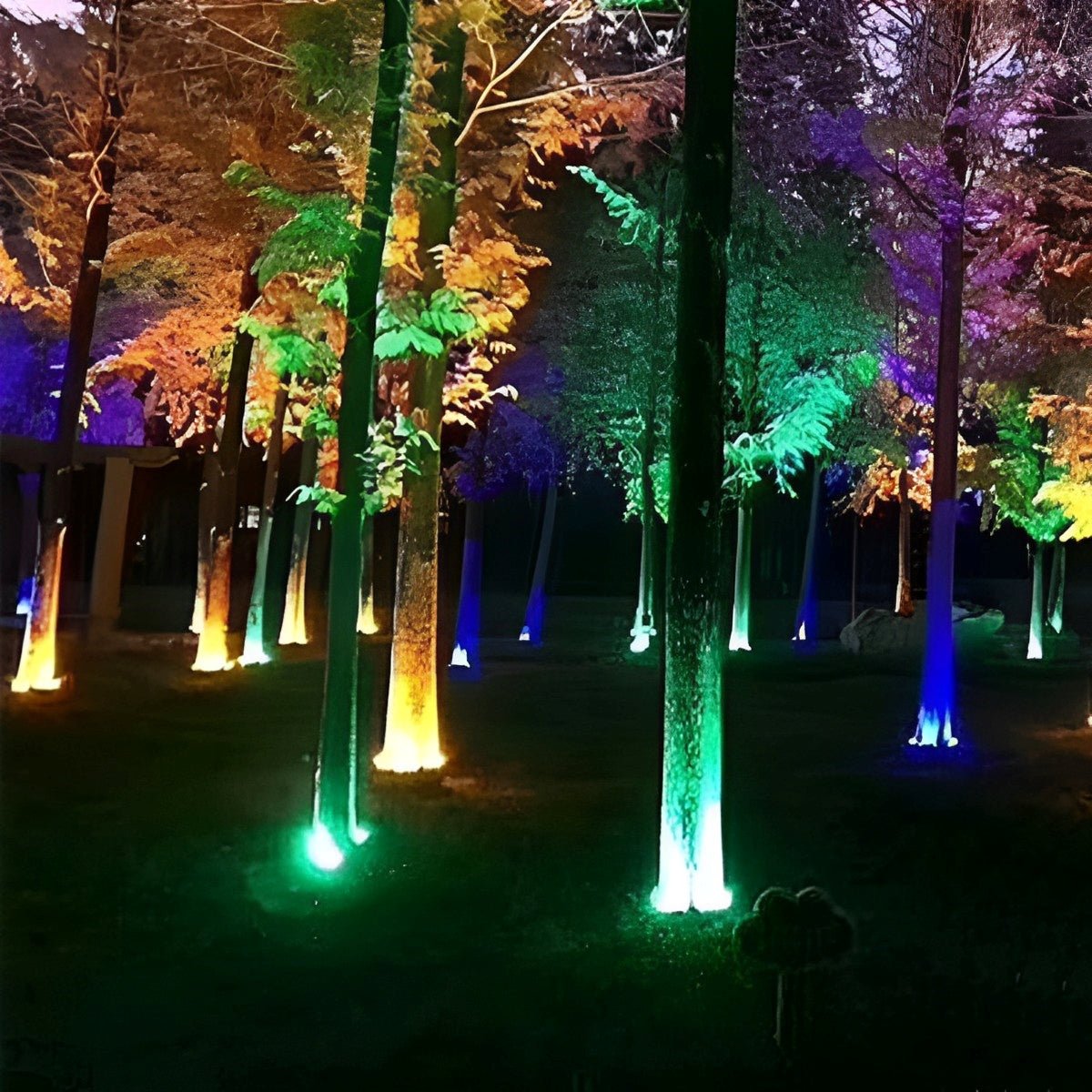 Spot de jardin LED Arche Piquet 12W Noir Jardin Allée Arbre Éclairage IP65 Éclairage paysager Spot piquet RGB Blanc chaud Spot extérieur | Restfield