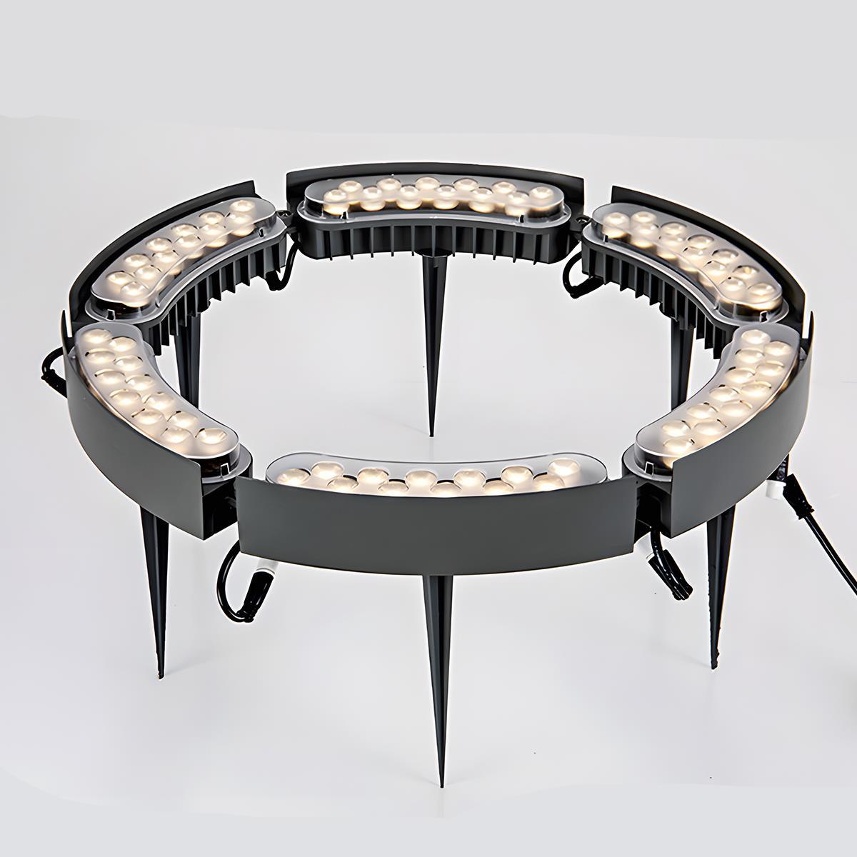 Spot de jardin LED Arche Piquet 12W Noir Jardin Allée Arbre Éclairage IP65 Éclairage paysager Spot piquet RGB Blanc chaud Spot extérieur | Restfield