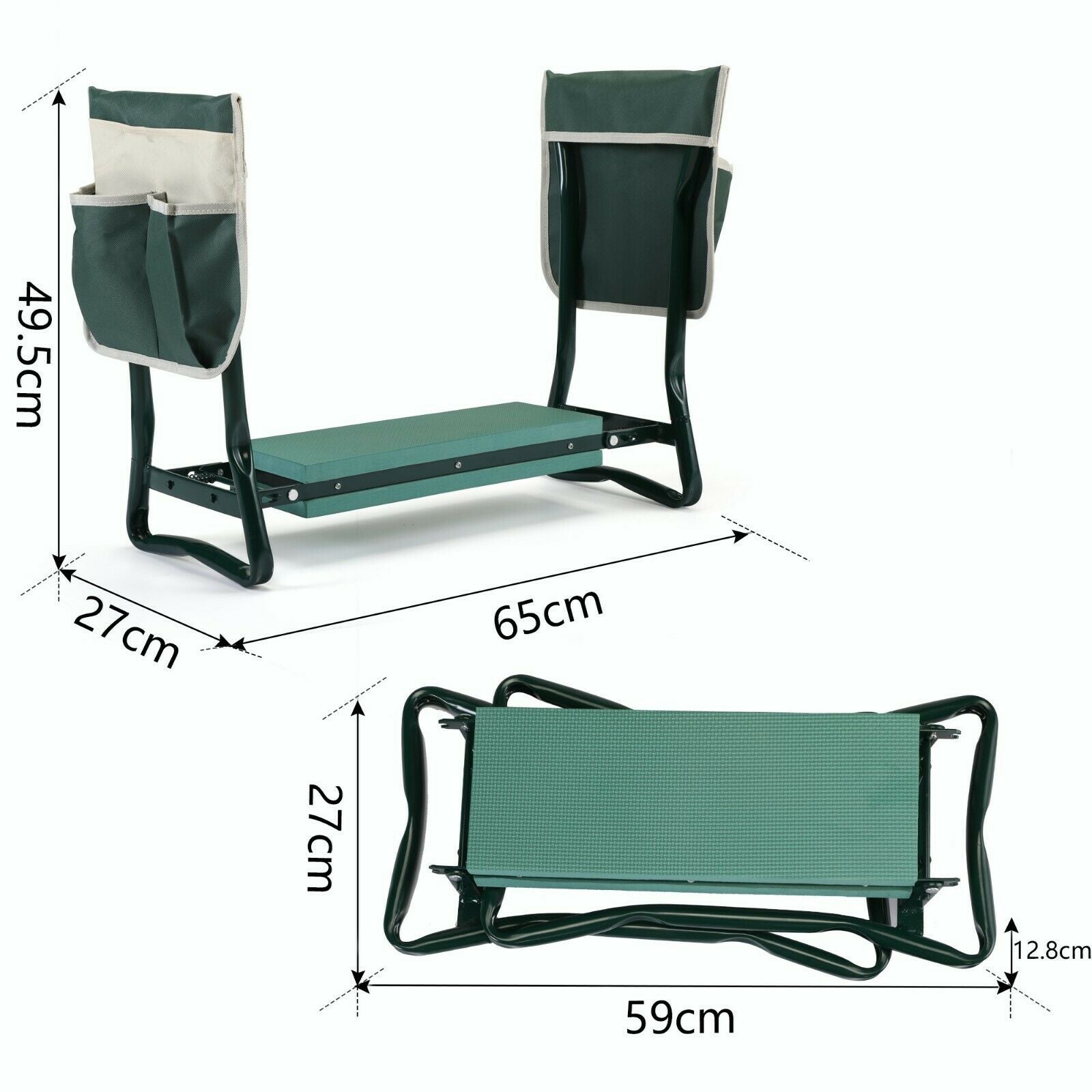 Opvouwbare Tuinknieler en Zitbank met Gereedschapstassen – Ergonomische Tuinhulp tot 150 kg | Sansoti