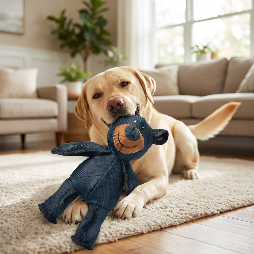 Versterkt Knuffelspeelgoed Beer voor Intensief Kauwende Honden Canvas Duurzaam Interactief Hondenspeelgoed | Sansoti