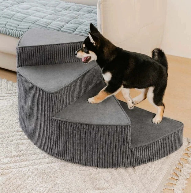 Hondentrap Schuimrubber met Antislip Treden voor Bed en Bank Linker- of Rechteropstelling Huisdiertrappetje | Sansoti