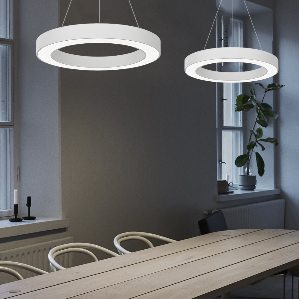 Industrielle LED-Ring-Pendelleuchte 6000K mit IP42 und Acryldiffusor | Restfield