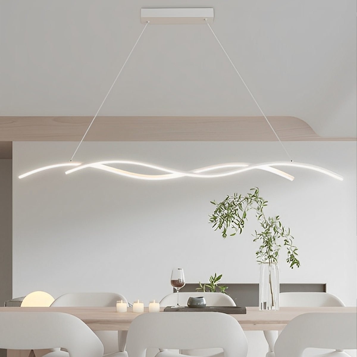 LED Hanglamp Golf Aluminium Zwart Dimbaar Eetkamer Woonkamer Golvende Hanglamp Eettafel Café Pendel Modern | Sansoti
