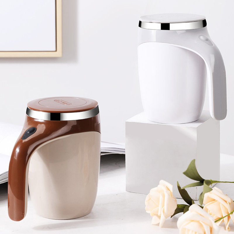 Zelfroerende Reisbeker 380ml met USB Oplaadbare Mixer – Automatische Koffie & Eiwit Shakerbeker voor Onderweg | Sansoti