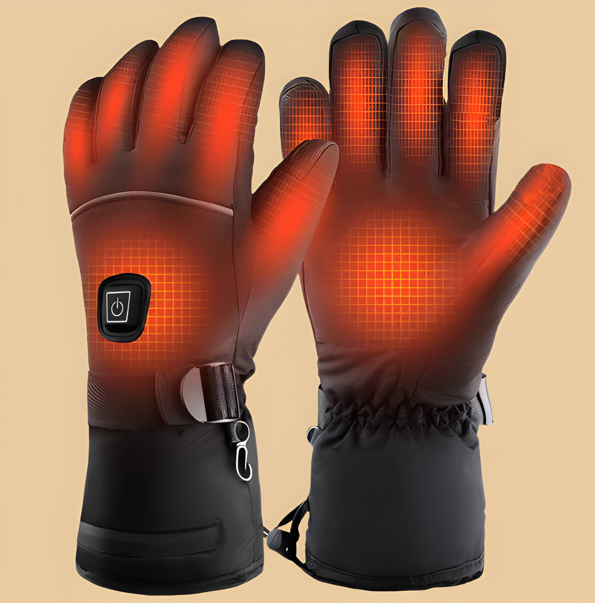 Beheizte Handschuhe mit 3 Wärmestufen, wiederaufladbar per USB, wasserdichte Unisex-Winterhandschuhe zum Skifahren | Sansoti