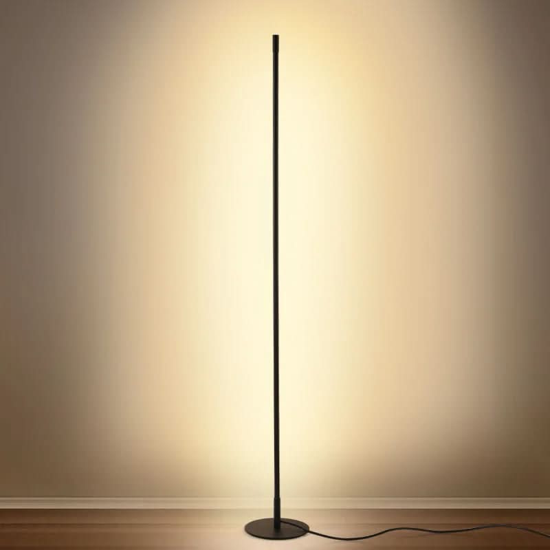 LED Stehleuchte Modern Minimalistisch Schlank 140cm Metall Schwarz Warmweiß 20W Stehlampe Wohnzimmer | Restfield