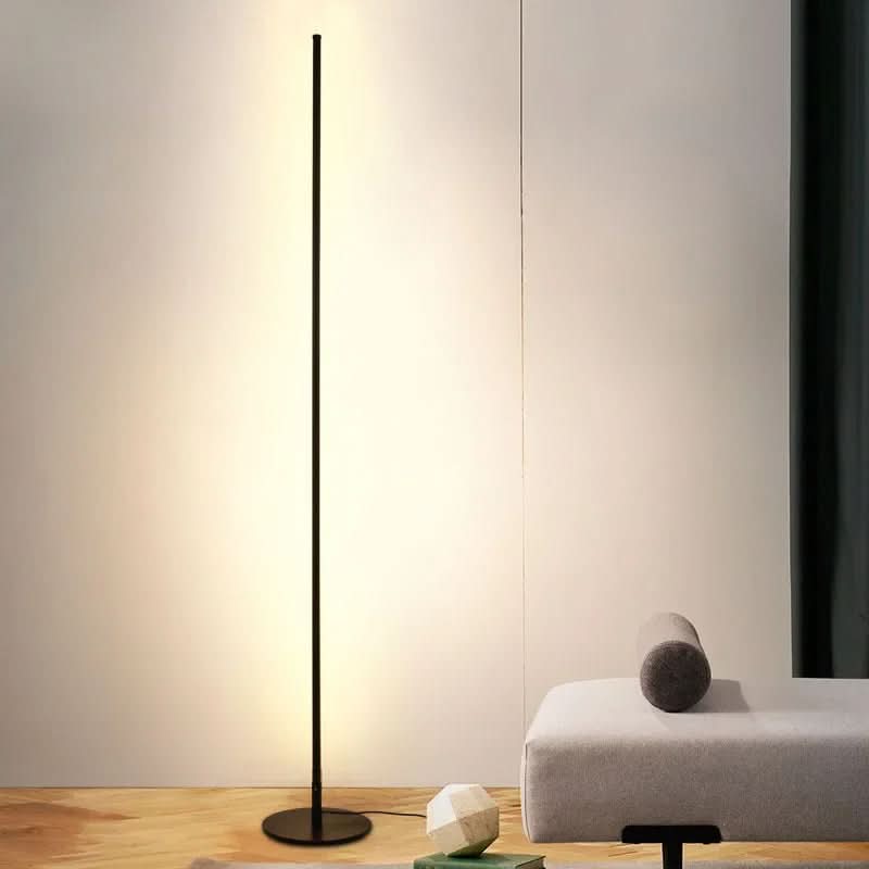 LED Stehleuchte Modern Minimalistisch Schlank 140cm Metall Schwarz Warmweiß 20W Stehlampe Wohnzimmer | Restfield