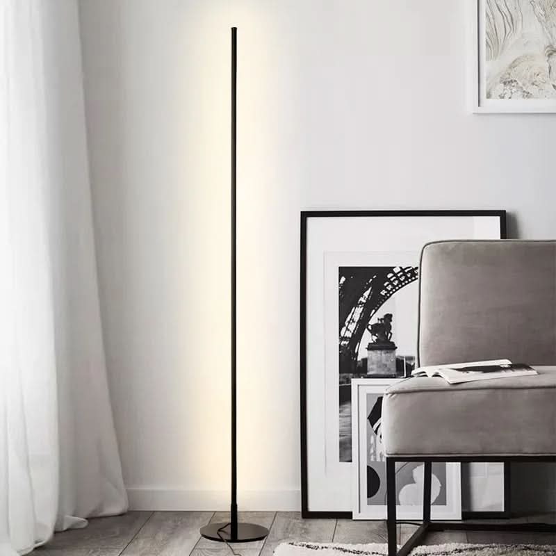LED Stehleuchte Modern Minimalistisch Schlank 140cm Metall Schwarz Warmweiß 20W Stehlampe Wohnzimmer | Restfield