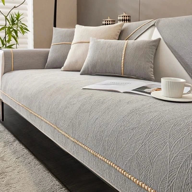 Sofaschutzbezug mit Antirutsch – Leinen-Sofabezug für Schutz & Komfort | Restfield