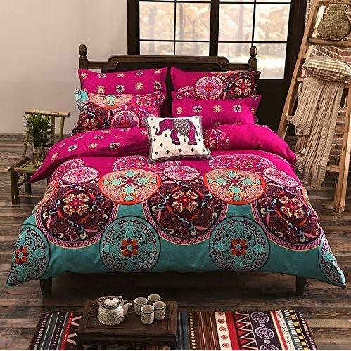 Duvet Cover Abstract Geometric Pattern Blue Orange Zigzag Modern Retro Stylish Soft Single | Sansoti