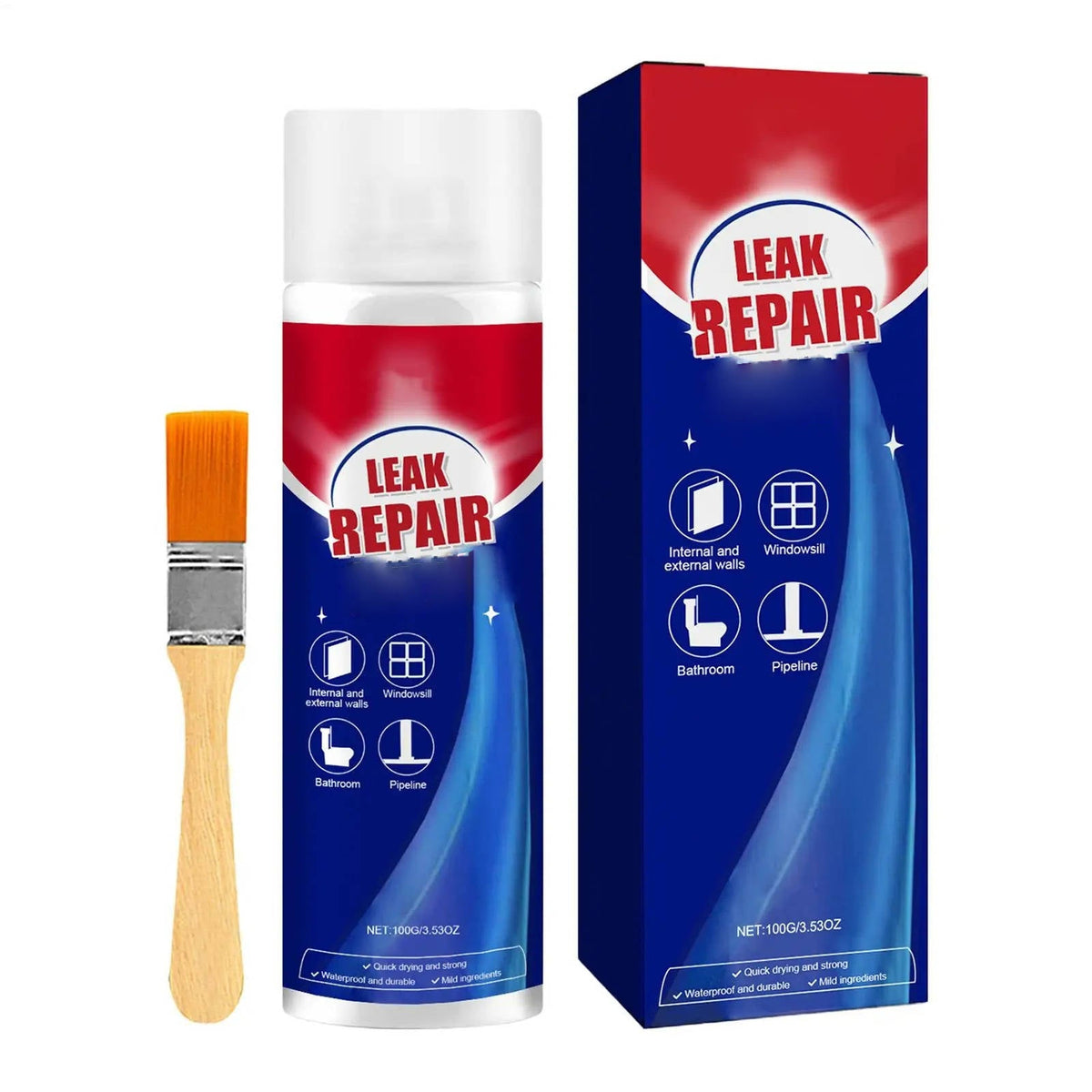 Wasserdichtes Dichtungsspray, Leckreparatur, 2er-Set für Dachrinne, Badezimmer und Garten, transparente Beschichtung | Sansoti