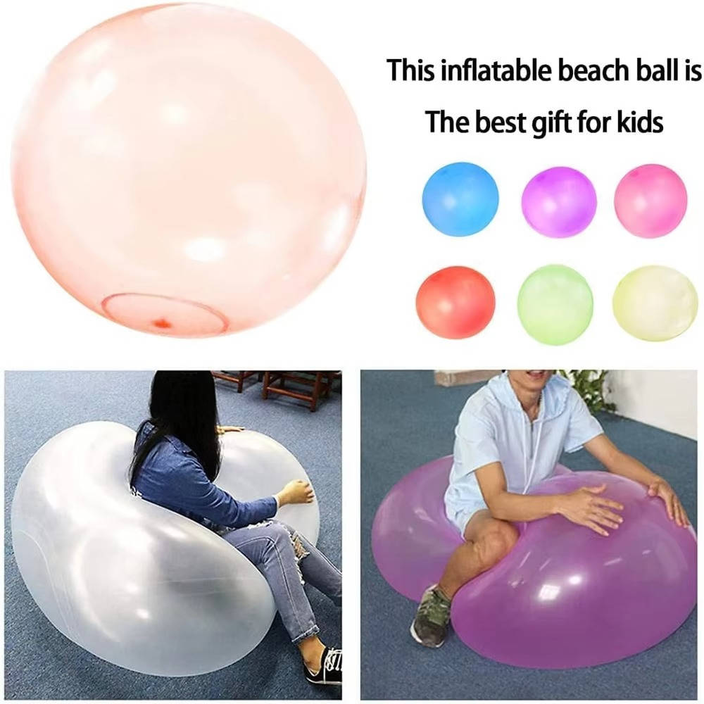 Aufblasbare transparente Spielball-Sets, 3 Stück, XL, weich, wasserfest, für Garten, Pool, Strand und Kinder | Sansoti