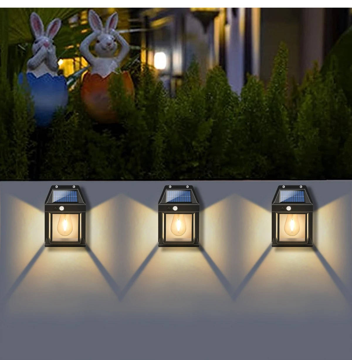 Buitenwandlamp op Zonne-Energie 2 Stuks Bewegingssensor 600 Lumen IP65 Waterbestendig Verstelbaar Tuinverlichting | Sansoti