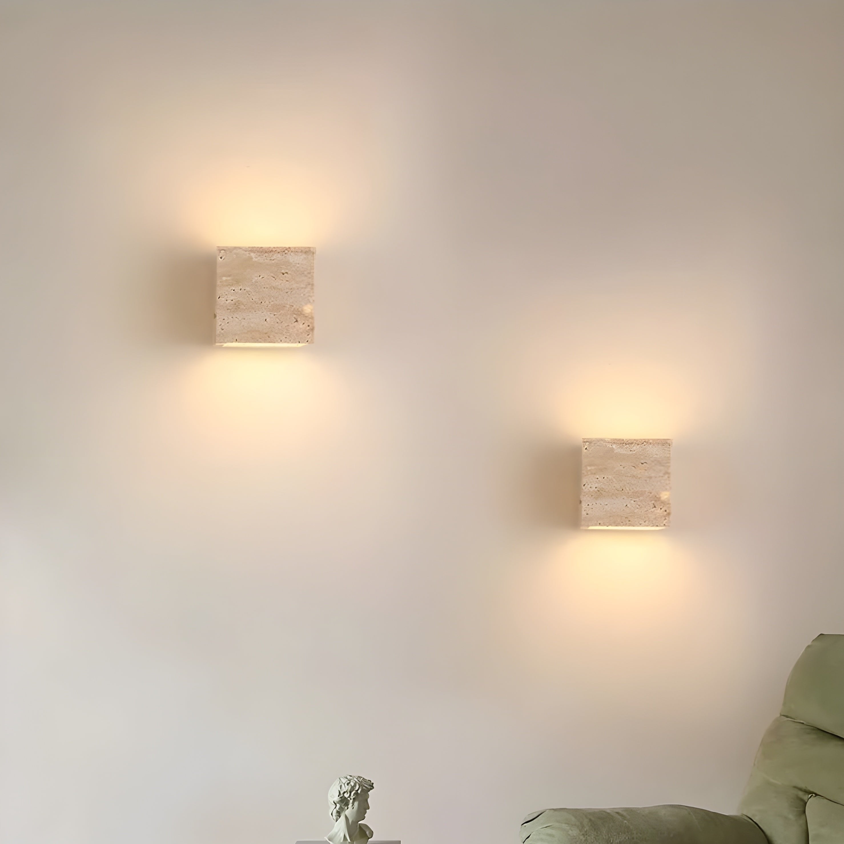Buitenlamp Travertin Steen Up Down LED IP65 3000K Gevel | Sansoti