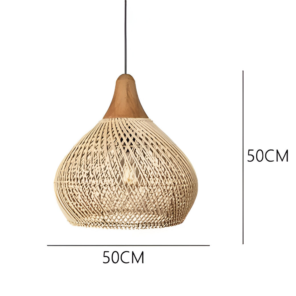 Rotan Hanglamp Boho Natuur Ø40 Ø50 Ø60 Zwart Of Naturel LED | Sansoti