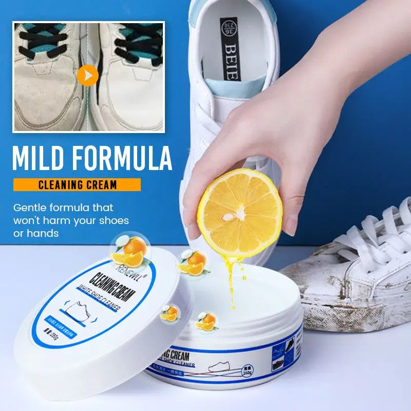 Schoenreinigingscrème Wit 100g voor Sneakers Leer Canvas Watervrij Beschermend Antivlek Poetsmiddel Schoonmaak | Sansoti