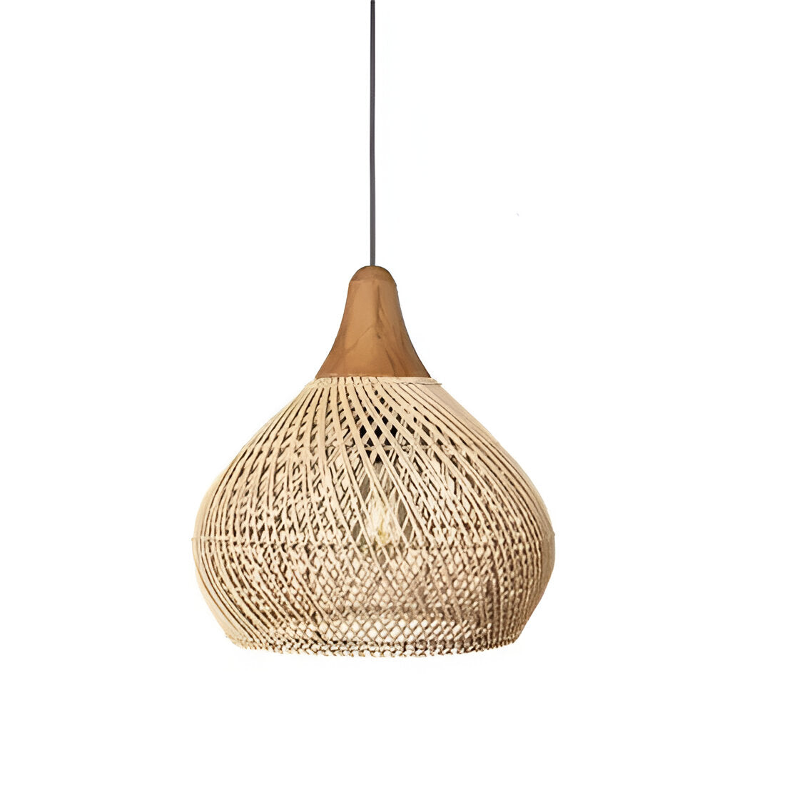 Rotan Hanglamp Boho Natuur Ø40 Ø50 Ø60 Zwart Of Naturel LED | Sansoti