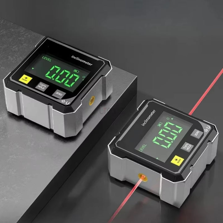 Digitale Hoekmeter Laser Aluminium USB Oplaadbaar Magnetische Voet Waterpas Loodlijn Sloophamer Niveau Meter Bouwgereedschap | Sansoti