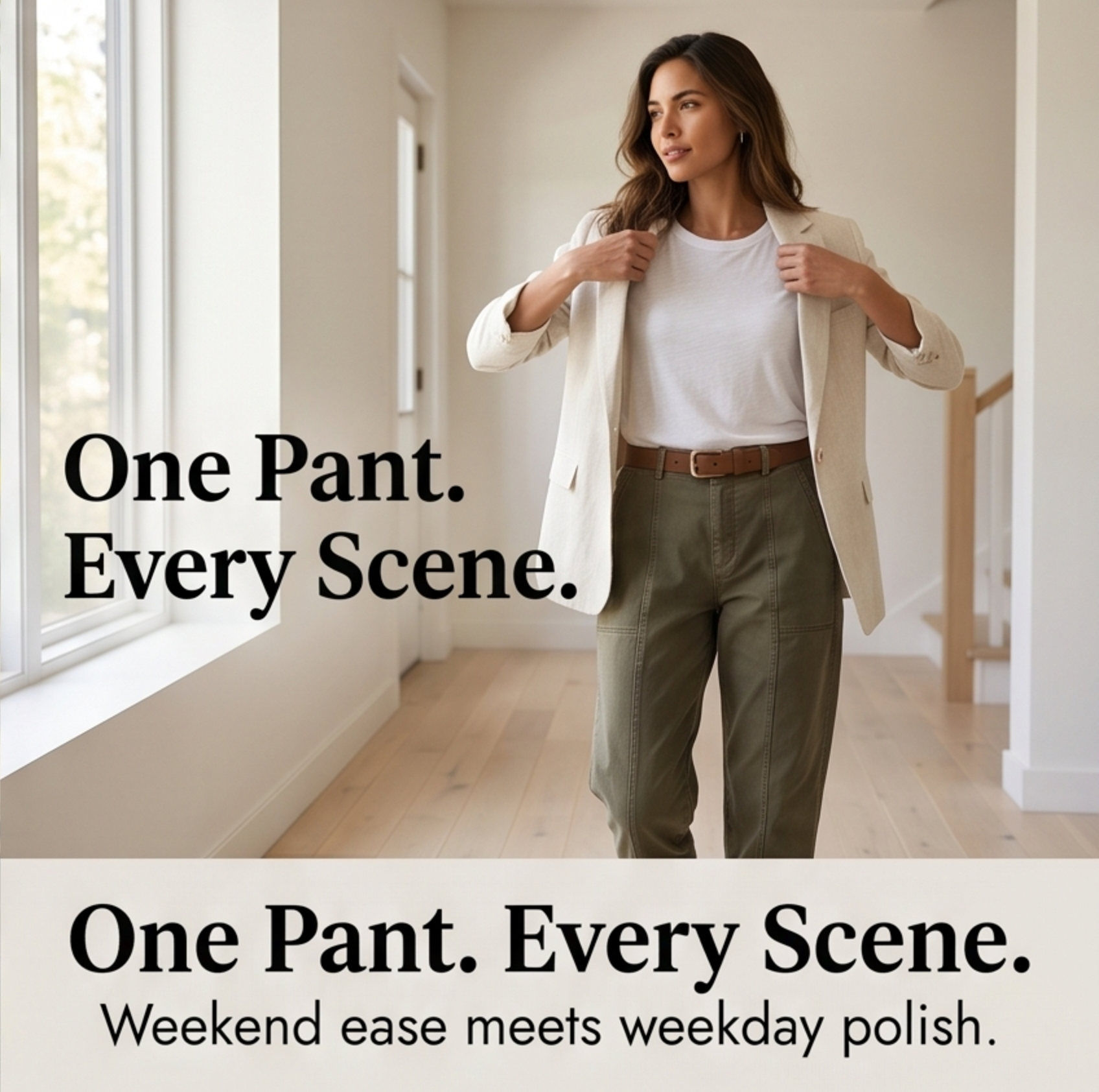 Utility Pantalon Hoge Taille Taps Toelopend met Geplooid Enkelboord Casual Werkbroek | Sansoti