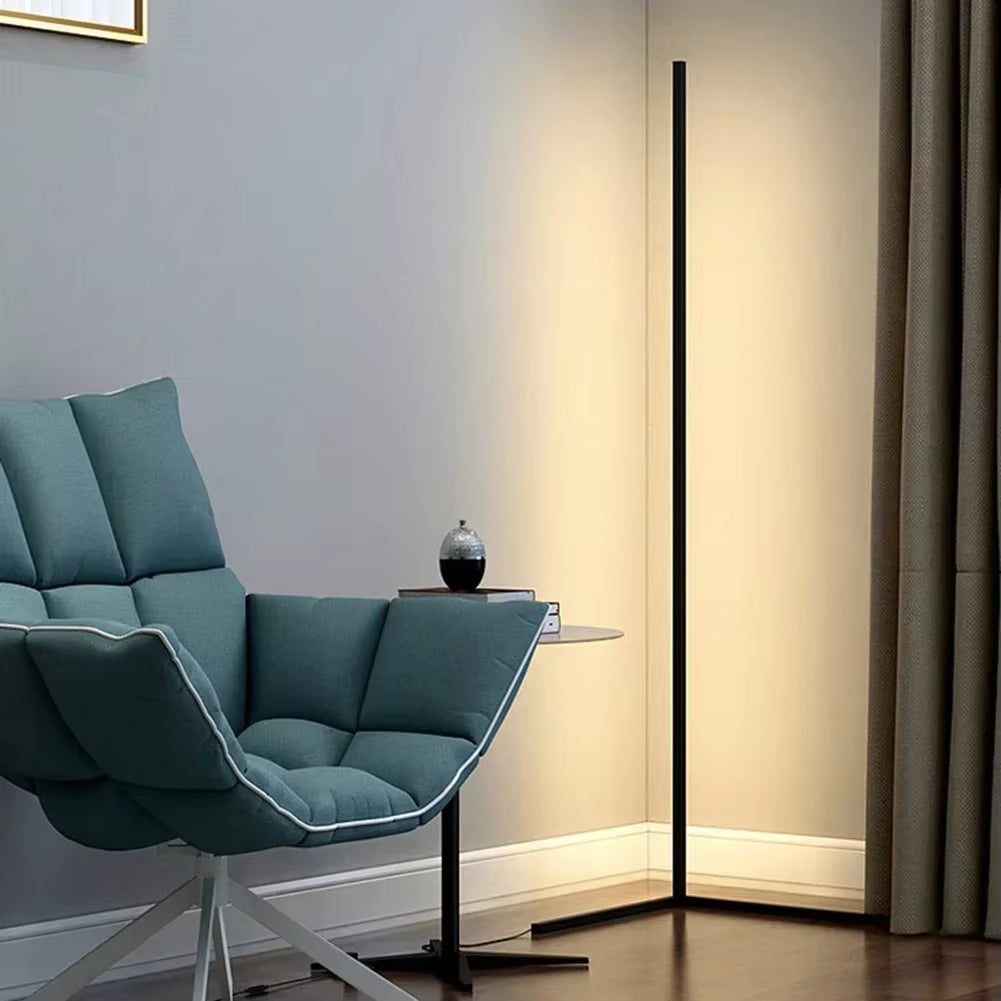 Staande Lamp LED Dimbaar 3 Lichtkleuren Afstandsbediening 142cm Aluminium Hoeklamp Woonkamer Slaapkamer 3000K 4000K 6000K Sfeerverlichting Zwart Wit | Sansoti