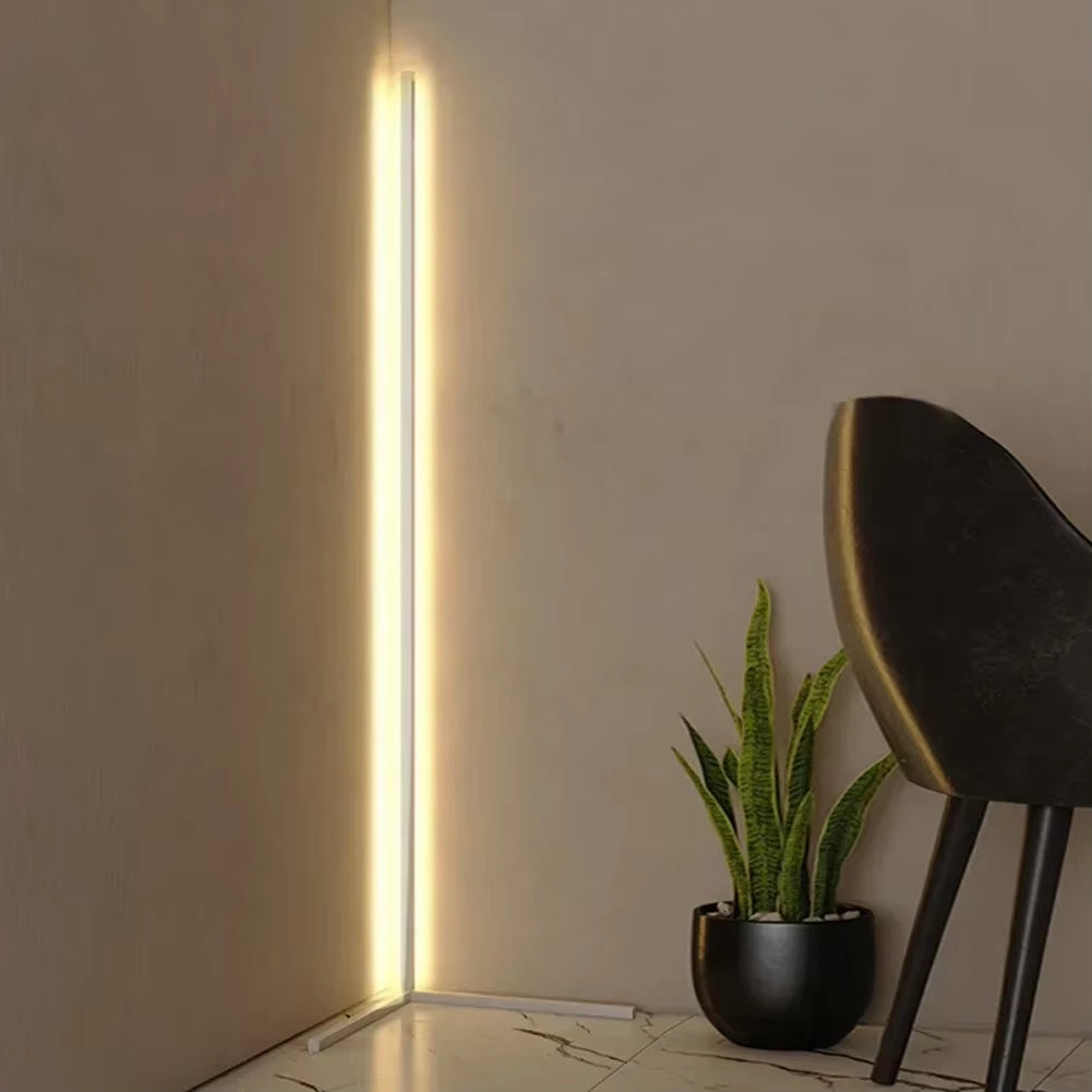 Staande Lamp LED Dimbaar 3 Lichtkleuren Afstandsbediening 142cm Aluminium Hoeklamp Woonkamer Slaapkamer 3000K 4000K 6000K Sfeerverlichting Zwart Wit | Sansoti