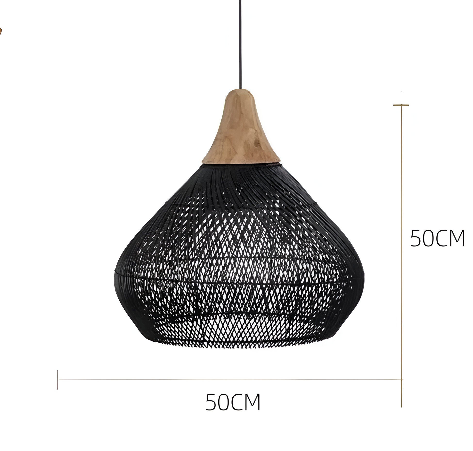 Rotan Hanglamp Boho Natuur Ø40 Ø50 Ø60 Zwart Of Naturel LED | Sansoti
