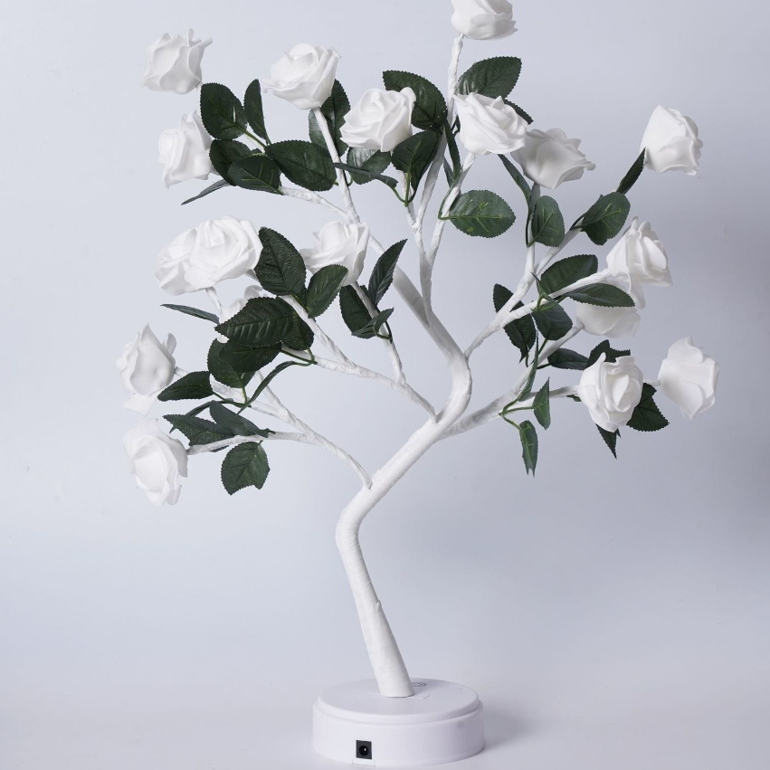 LED Decoratielamp Warm Wit 24 Bloemen Tafel- of Vloerlamp Bloemverlichting voor Woonkamer Kantoor Slaapkamer | Sansoti