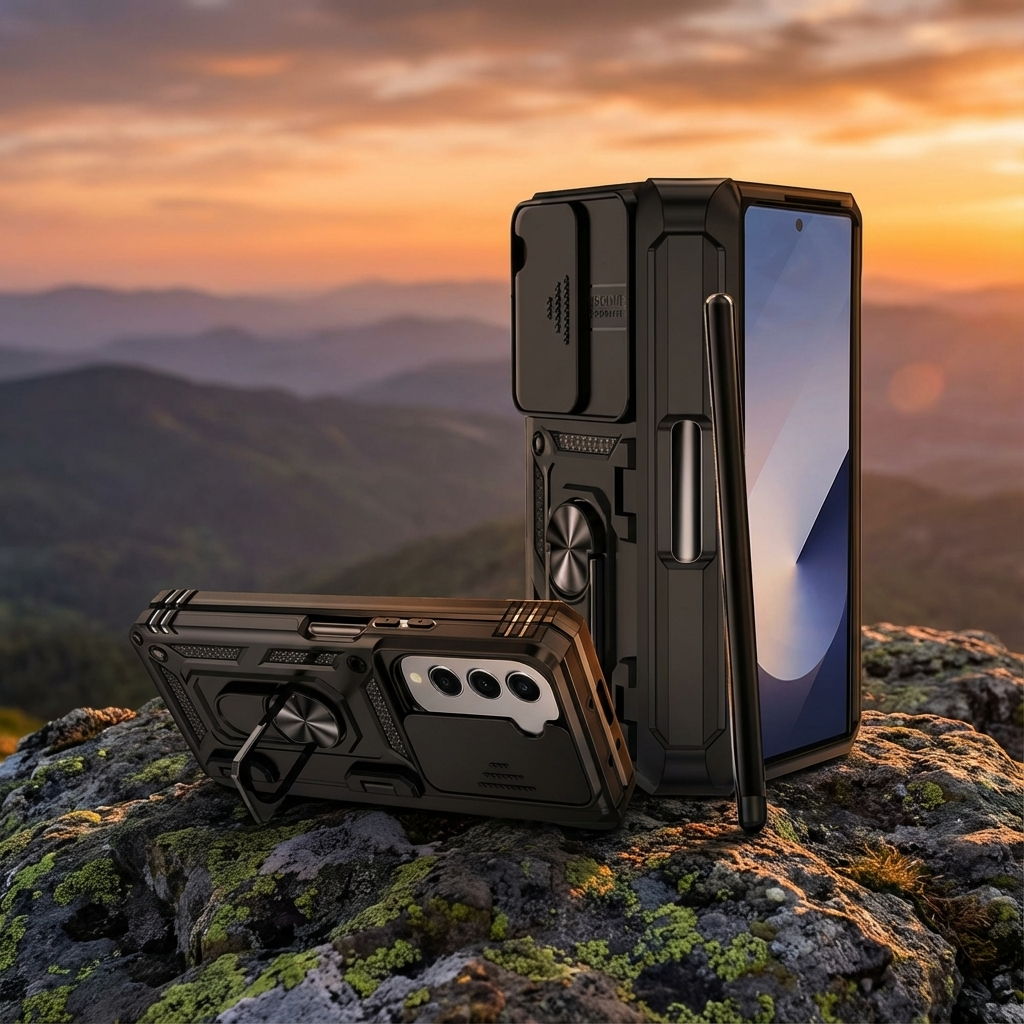 Protective Case with Stand for Samsung Z Fold Phone Magnetic Sturdy Cover Case Flip Cover | Sansoti