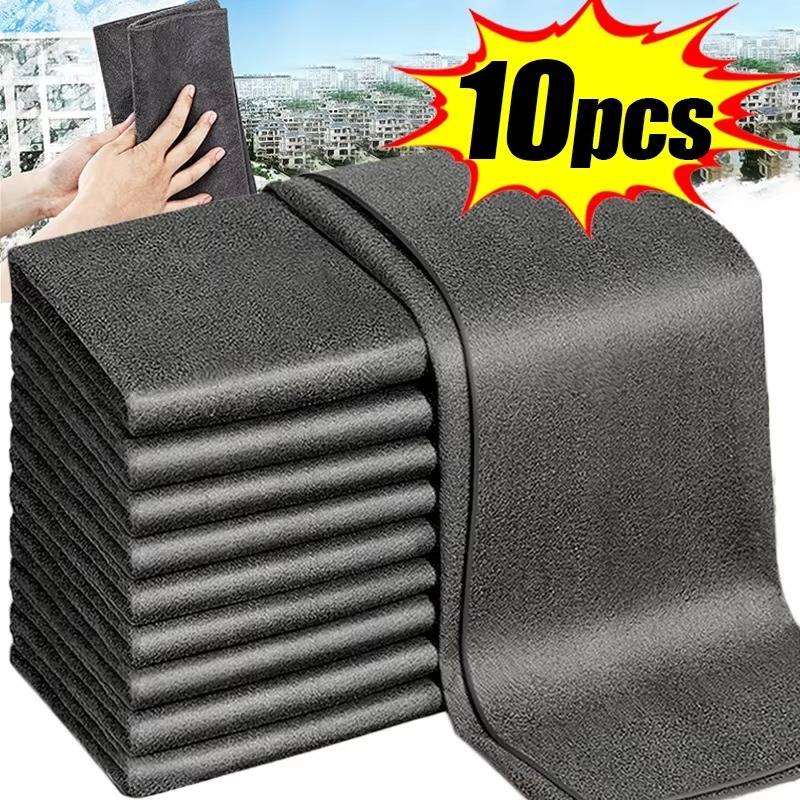 Lot de 10 chiffons en microfibre pour un nettoyage sans traces de la cuisine, de la voiture, des fenêtres et des vitres, respectueux de l’environnement | Sansoti