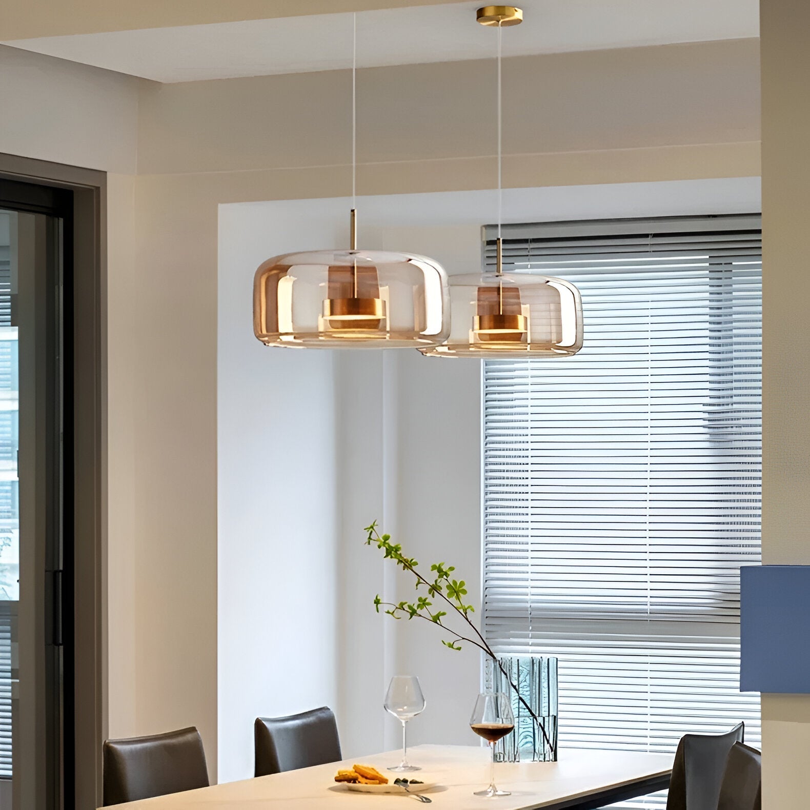 Hängelampe Rauchglas Retro Trio Handgeblasen Dimmbar Verstellbar Schwarz | Restfield