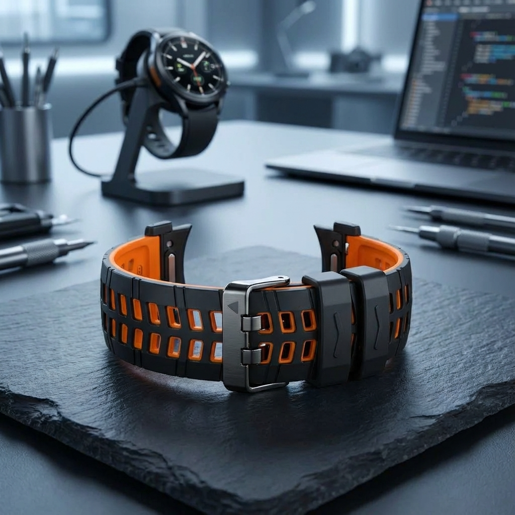 Bracelet de sport en silicone pour montre connectée de 47 mm, noir, orange, gris, rouge, bleu, blanc, vert, réglable et confortable | Sansoti