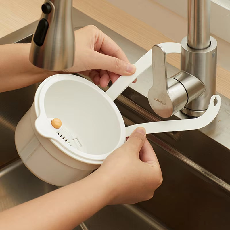 Hangend Afdruipmandje Keuken 2-Delig Filter Klik-Systeem PP BPA-vrij 20x14x13cm Groente Fruit Afgieten Aanrecht Gootsteen Filtermand Kraanrek | Sansoti