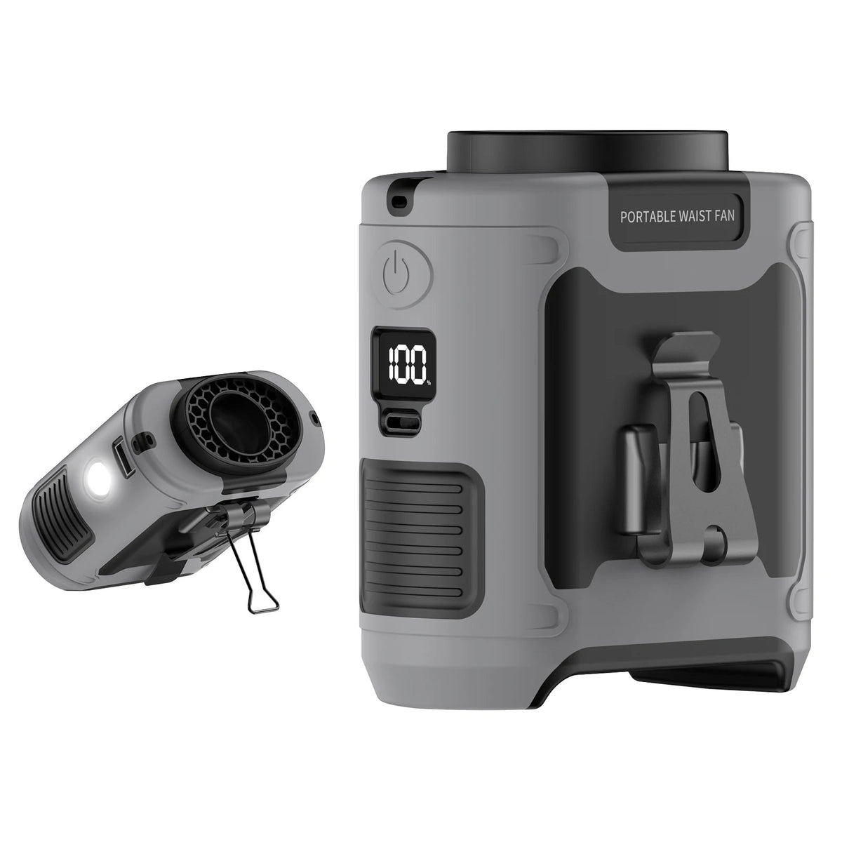 Draagbare Tailleventilator 10000mAh met LED Verlichting Powerbank Functie Handsfree Koeling voor Outdoor | Sansoti