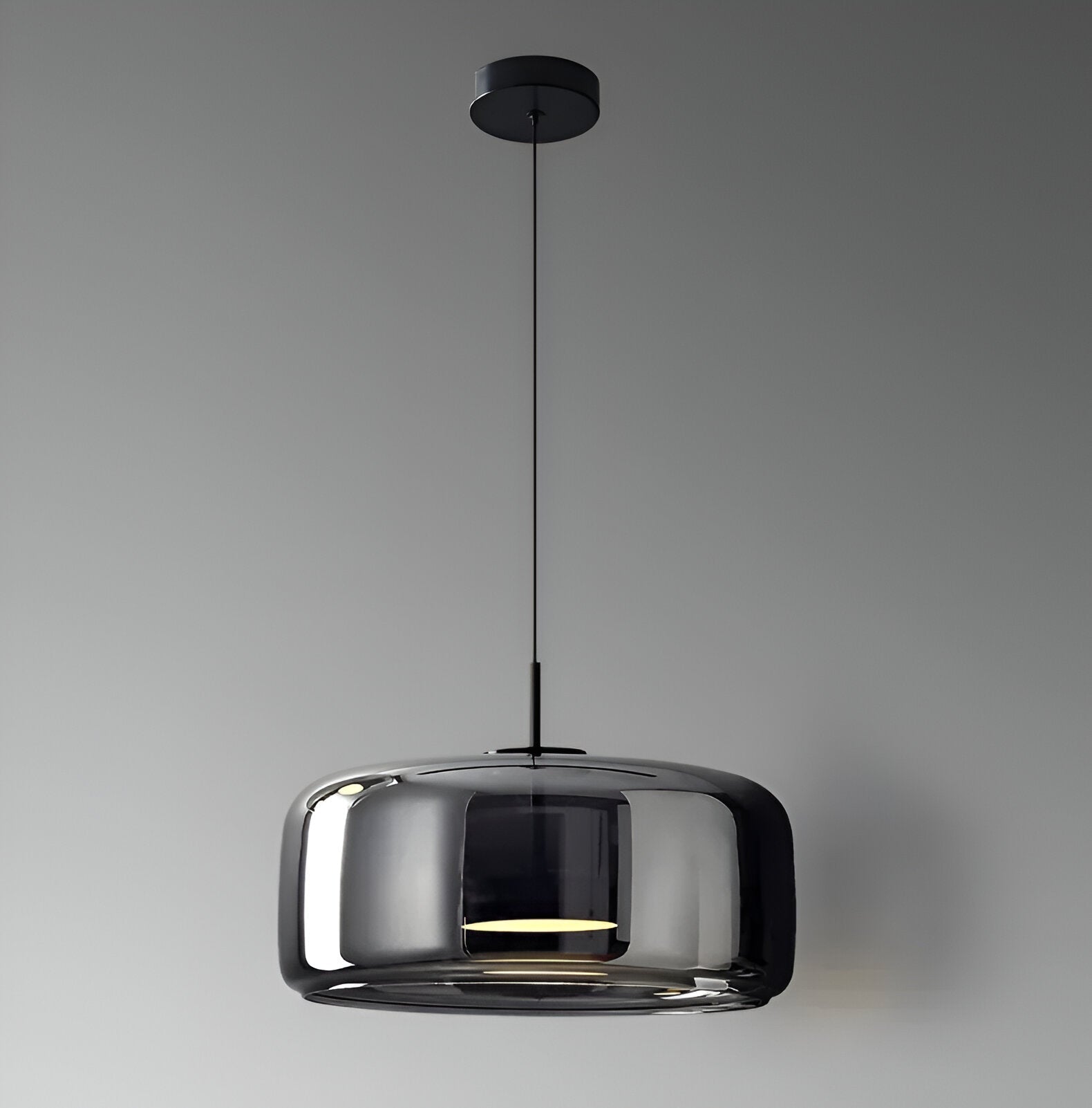 Hängelampe Rauchglas Retro Trio Handgeblasen Dimmbar Verstellbar Schwarz | Restfield