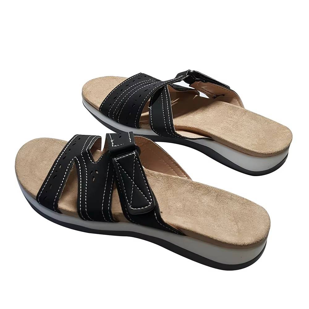 Tongs orthopédiques pour femmes avec triple soutien de la voûte plantaire, réglables, antidérapantes et confortables | Sansoti