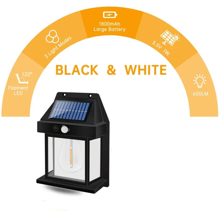 Buitenwandlamp op Zonne-Energie 2 Stuks Bewegingssensor 600 Lumen IP65 Waterbestendig Verstelbaar Tuinverlichting | Sansoti
