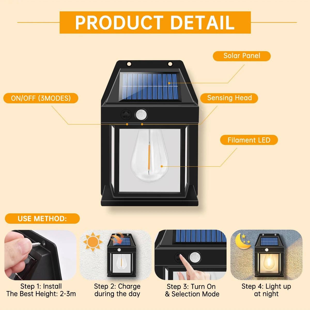 Buitenwandlamp op Zonne-Energie 2 Stuks Bewegingssensor 600 Lumen IP65 Waterbestendig Verstelbaar Tuinverlichting | Sansoti