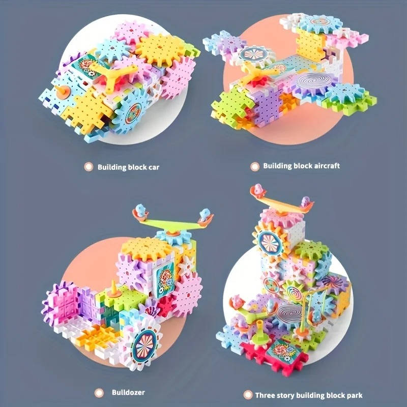 Constructieset 263 Stukken Elektrisch Tandwielsysteem Mechanisch Speelgoed Bouwstenen Educatief STEM Kinderen | Sansoti